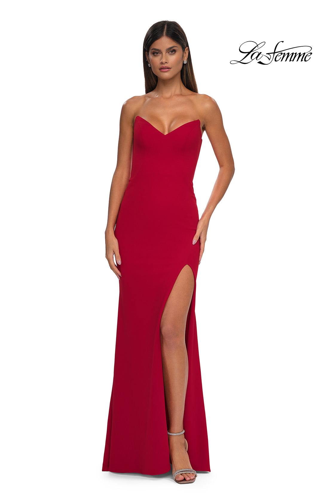 Picture of: Simple Prom Dress with Strapless Sweetheart Neckline in Red, Style: 32919, Detail Picture 5