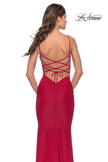 Picture of: Modern Jersey Dress with Twist Band Details in Red, Style: 31333, Detail Picture 6