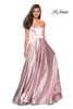 Picture of: Strapless Metallic Prom Gown with Empire Waist in Rose Gold, Style: 27506, Detail Picture 2