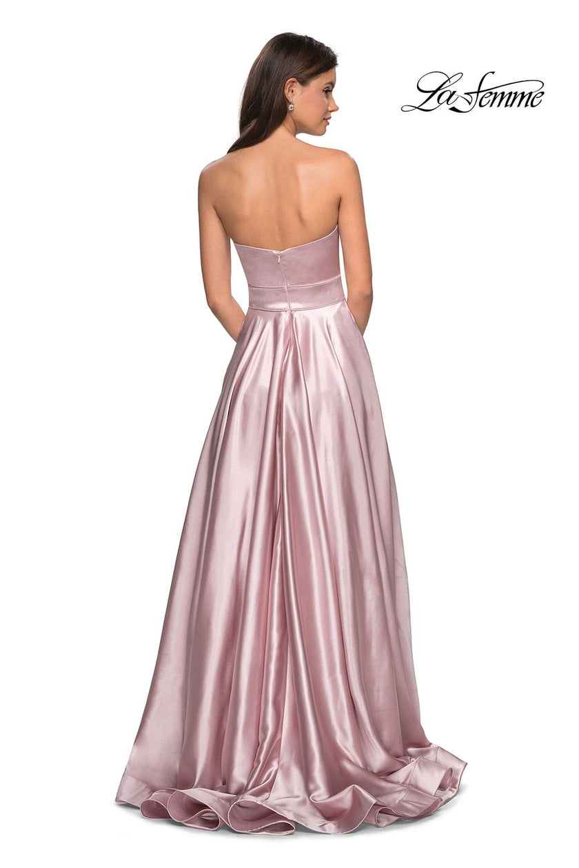 Picture of: Strapless Metallic Prom Gown with Empire Waist in Rose Gold, Style: 27506, Detail Picture 3