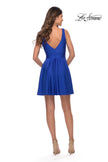 Picture of: Short Flare Dress with V Neckline and Fitted Waist in Royal Blue, Style: 30926, Detail Picture 10