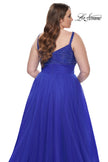 Picture of: A-Line Plus Size Prom Dress with Rhinestone Bodice in Royal Blue, Style: 31251, Detail Picture 7