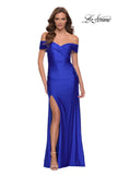 Picture of: Off the Shoulder Chic Jersey Gown with Ruching in Royal Blue, Style 29781, Main Picture