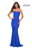 Picture of: Sweetheart Strapless Gown with Side Ruching in Royal Blue, Main Picture