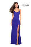 Picture of: Form Fitting Long Dress with Cut Outs and Strappy Back in Royal Blue, Style: 27516, Detail Picture 9