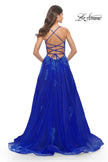 Picture of: A-line Tulle Gown with Floral Embroidery and Pockets in Royal Blue, Style: 31135, Detail Picture 10