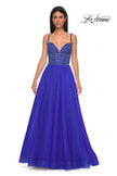 Picture of: Gorgeous Line Rhinestone Top Dress with A-line Tulle Skirt in Royal Blue, Style 32714, Detail Picture 11
