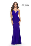 Picture of: Unique Jersey Dress with Open Criss Cross Sides in Royal Blue, Style: 31315, Detail Picture 12