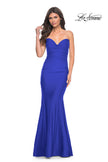 Picture of: Simple Jersey Mermaid Prom Dress with Structured Hem in Royal Blue, Style: 32289, Detail Picture 12