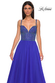 Picture of: Gorgeous Line Rhinestone Top Dress with A-line Tulle Skirt in Royal Blue, Style 32714, Detail Picture 12