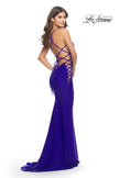 Picture of: Unique Jersey Dress with Open Criss Cross Sides in Royal Blue, Style: 31315, Detail Picture 13