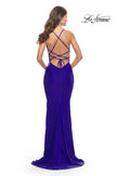 Picture of: Unique Jersey Dress with Open Criss Cross Sides in Royal Blue, Style: 31315, Detail Picture 14