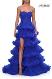 Picture of: Fabulous Tiered Ruffle Skirt Prom Dress with Strapless Top in Royal Blue, Style: 33717, Detail Picture 15