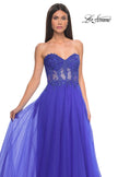 Picture of: A-Line Tulle Ballgown with Lace Illusion Bodice in Royal Blue, Style: 32313, Detail Picture 17