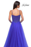 Picture of: Beautiful A-line Prom Dress with Rhinestone Encrusted Corset Top in Royal Blue, Style 32754, Detail Picture 17