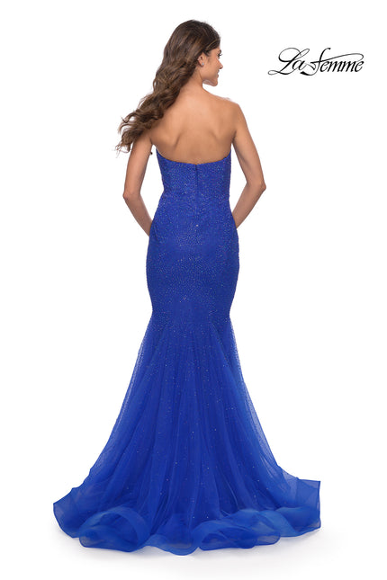 Picture of: Rhinestone Mermaid Prom Dress with Sweetheart Neckline in Royal Blue, Style: 31285, Back Picture