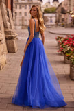 Picture of: Gorgeous Line Rhinestone Top Dress with A-line Tulle Skirt in Royal Blue, Style: 32714, Back Picture