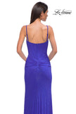 Picture of: Rhinestone Net Jersey Ruched Dress with Corset Top in Royal Blue, Style 32753, Detail Picture 22