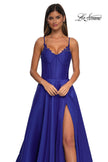 Picture of: Mikado A-line Gown with Lace Detail Neckline in Royal Blue, Style: 32878, Detail Picture 33