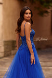 Picture of: Lace and Tulle A-line Prom Dress with High Slit in Royal Blue, Style 32646, Detail Picture 2