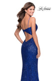 Picture of: Sequined Prom Gown with Cut Out Open Back in Royal Blue, Style: 28539, Detail Picture 3