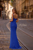 Picture of: Rhinestone Net Jersey Ruched Dress with Corset Top in Royal Blue, Style 32753, Detail Picture 3