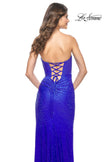 Picture of: Strapless Fitted Rhinestone Embellished Gown with Knot Detail in Royal Blue, Style: 32175, Detail Picture 4
