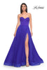 Picture of: A-Line Tulle Dress with Satin Corset Bodice in Royal Blue, Style: 32424, Detail Picture 4