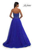 Picture of: Strapless A-line Dress with Full Rhinestone Top in Royal Blue, Style: 32690, Detail Picture 4