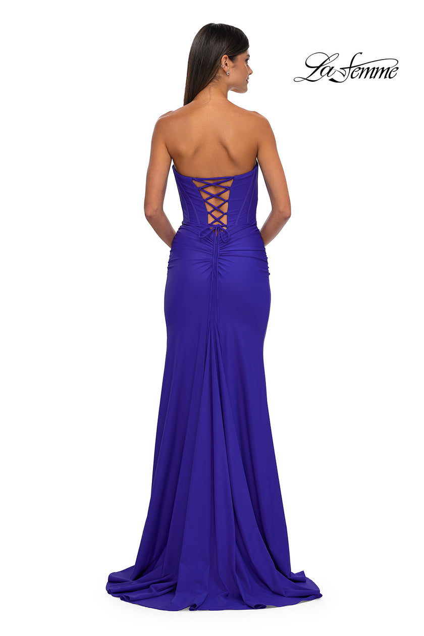 Picture of: Strapless Jersey Evening Dress with Unique Corset Top in Royal Blue, Style: 32843, Detail Picture 4