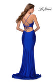Picture of: Form Fitting Prom Dress with Ruched Bow Bodice in Royal Blue, Style: 28536, Detail Picture 5