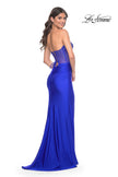 Picture of: Rhinestone Bustier Prom Dress with Ruching in Royal Blue, Style: 32012, Detail Picture 5