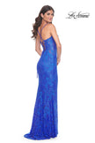 Picture of: Stretch Lace Dress with Bustier Top and Illusion Back in Royal Blue, Style: 32248, Detail Picture 5
