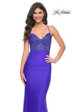 Picture of: Prom Dress with Fitted Bustier Rhinestone Top in Blue, Style: 32260, Detail Picture 6