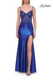 Picture of: Rhinestone Sheer Lace Bodice Prom Dress with High Slit in Royal Blue, Style: 33627, Detail Picture 6