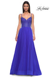 Picture of: Rhinestone Embellished Bodice Prom Dress with Full Skirt in Royal Blue, Style 32668, Detail Picture 7