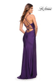 Picture of: Intricate Criss-Cross Ruched Bodice Prom Dress in Royal Purple, Style: 30522, Detail Picture 9