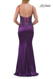 Picture of: Beaded Sheer Bodice Jersey Gown with Spaghetti Straps in Royal Purple, Style: 33709, Detail Picture 9