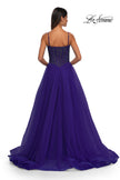 Picture of: Beautiful A-line Prom Dress with Rhinestone Encrusted Corset Top in Royal Purple, Style: 32754, Detail Picture 13