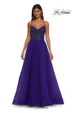 Picture of: Beautiful A-line Prom Dress with Rhinestone Encrusted Corset Top in Royal Purple, Style: 32754, Detail Picture 14