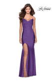 Picture of: Chic Jersey Dress with Draped Neck and Open Back in Royal Purple, Style: 31878, Detail Picture 6
