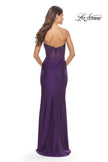 Picture of: Long Dress with Jersey Skirt and Lace Illusion Bodice in Royal Purple, Style: 31182, Detail Picture 7