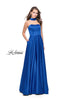 Picture of: Strapless Satin A-line Ball Gown with Attached Choker in Royal Blue, Style: 25680, Main Picture