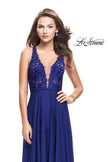 Picture of: A-line Prom Gown with Chiffon Skirt and Lace in Royal Blue, Style: 26061, Main Picture