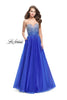 Picture of: Long Strapless Ball Gown with Metallic Ombre Rhinestones in Royal Blue, Style: 26264, Main Picture