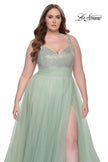 Picture of: A-Line Plus Size Prom Dress with Rhinestone Bodice in Sage, Style: 31251, Detail Picture 13