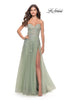 Picture of: Sweetheart Tulle Strapless Gown with Lace Applique in Sage, Style: 31363, Main Picture