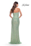 Picture of: Beaded Lace Strapless Dress with Modified Sweetheart Neckline in Sage, Style: 31355, Detail Picture 8