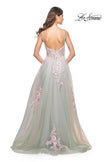 Picture of: A-Line Tulle Prom Dress with Scattered Lace Applique in Sage, Style: 31939, Detail Picture 9