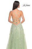 Picture of: Two Tone Tulle A-Line Prom Dress with Floral Beaded Detail in Sage, Style: 32090, Detail Picture 9